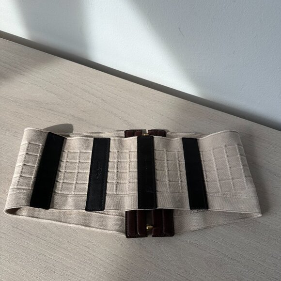 Yves Saint Laurent Corset Waist Belt Sz Medium Hook Type Closure Elastic - Picture 5 of 12